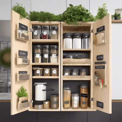 Unconventional Storage on Cabinet Doors